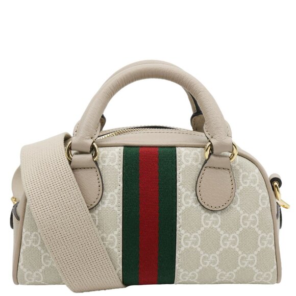 Gucci Ophidia GG Supreme Canvas Top Handle Crossbody Bag Off White - Picture 4 of 13